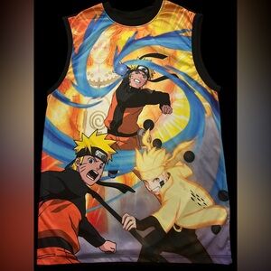 Naruto Shippuden graphic t-shirt sleeveless basketball style size medium men’s
